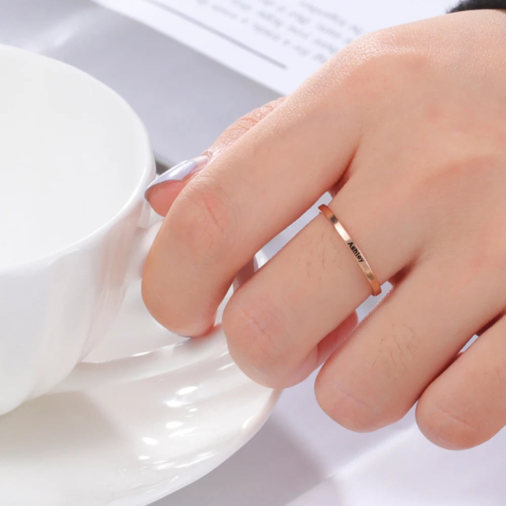 Engraved Personalized Name Rings