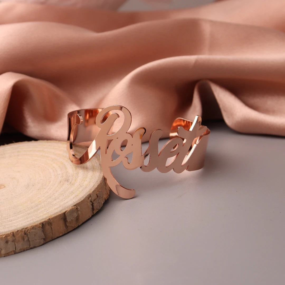 Stainless Steel Personalized Name Charm Women's Bracelet