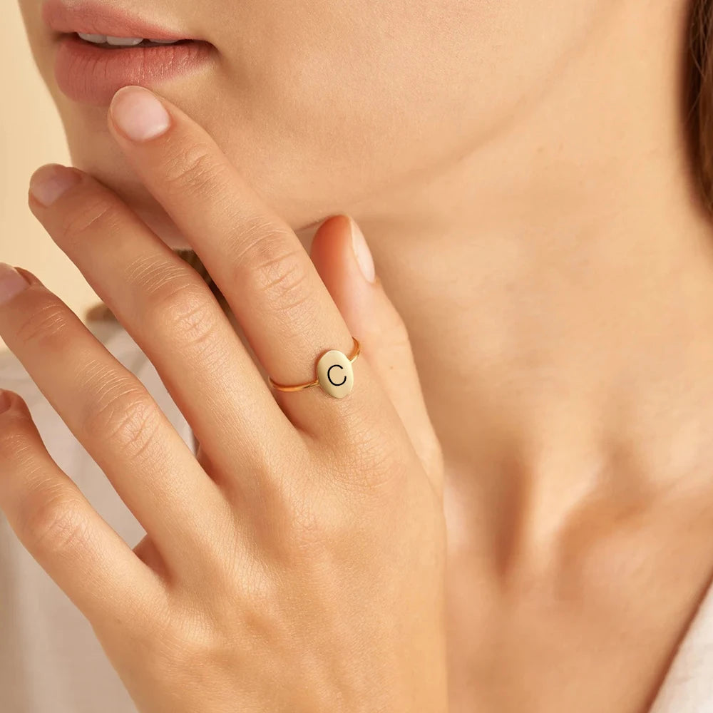 Initial Constellation oval Ring Women