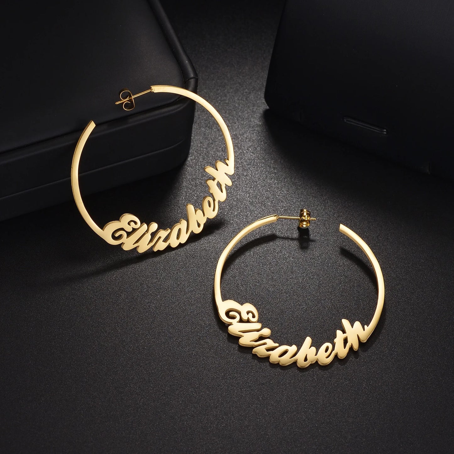 Custom Name Hoop Earrings