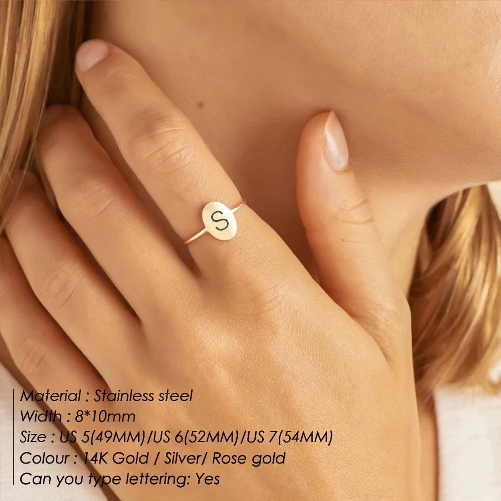 Initial Constellation oval Ring Women
