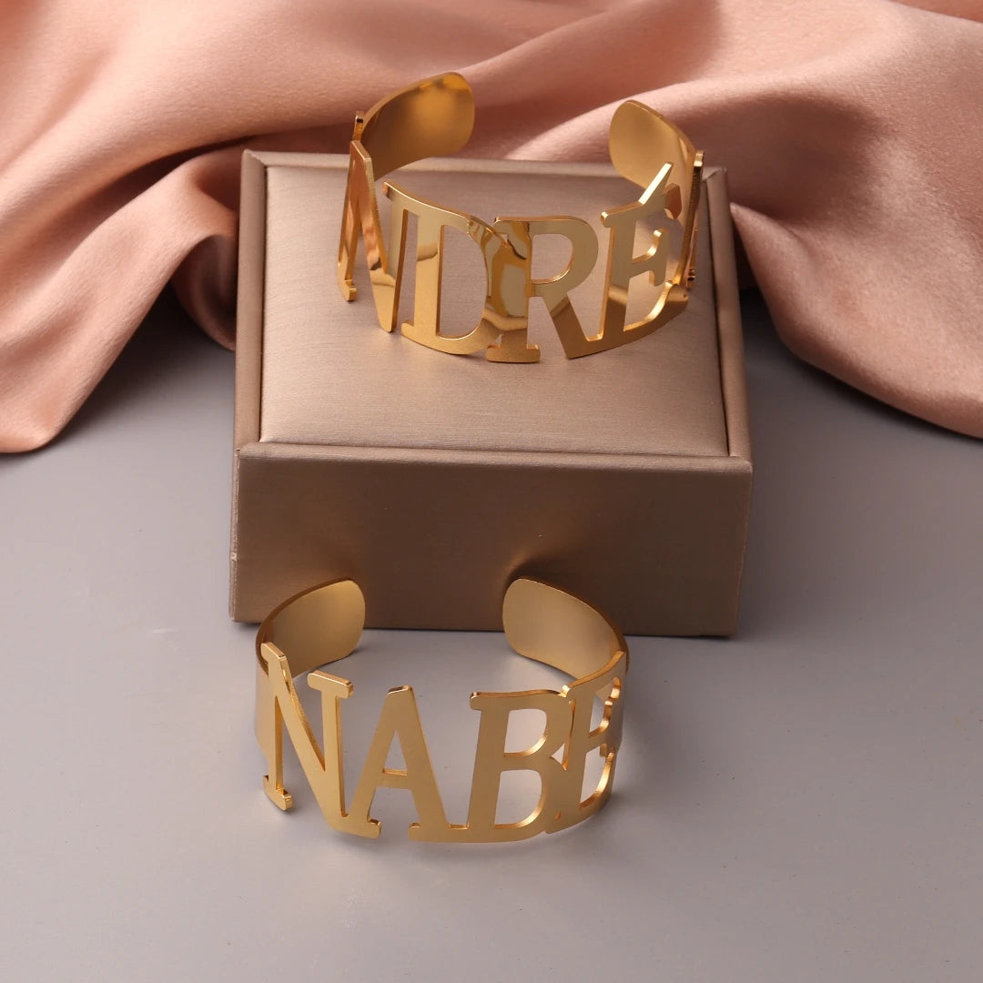 Stainless Steel Personalized Name Charm Women's Bracelet