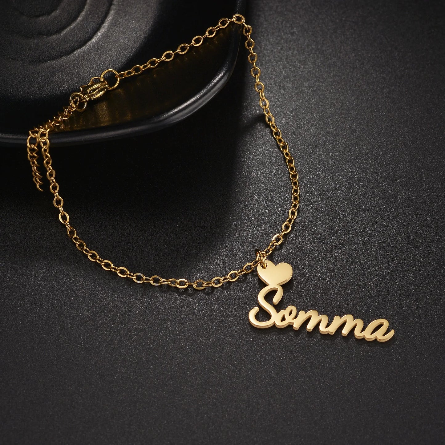 Stainless Steel Heart Letter Personalized Custom Name Anklet for Women