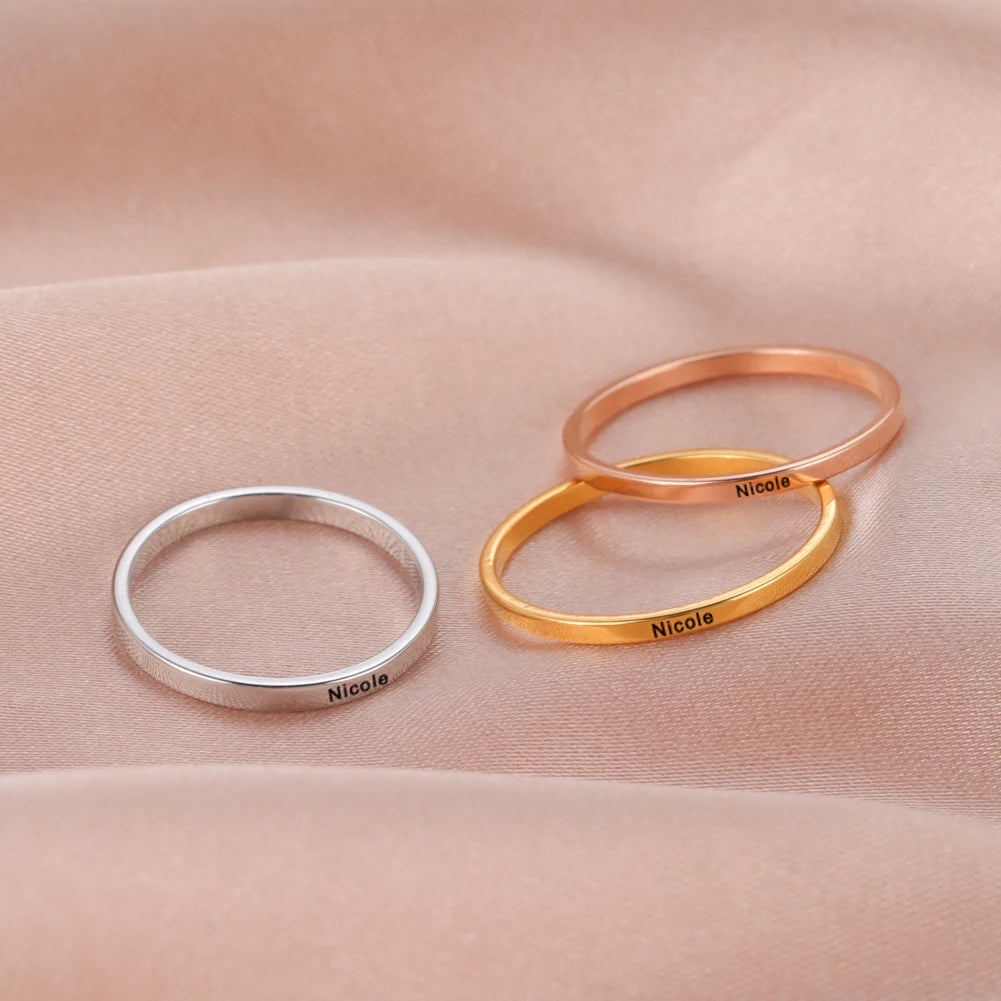 Engraved Personalized Name Rings