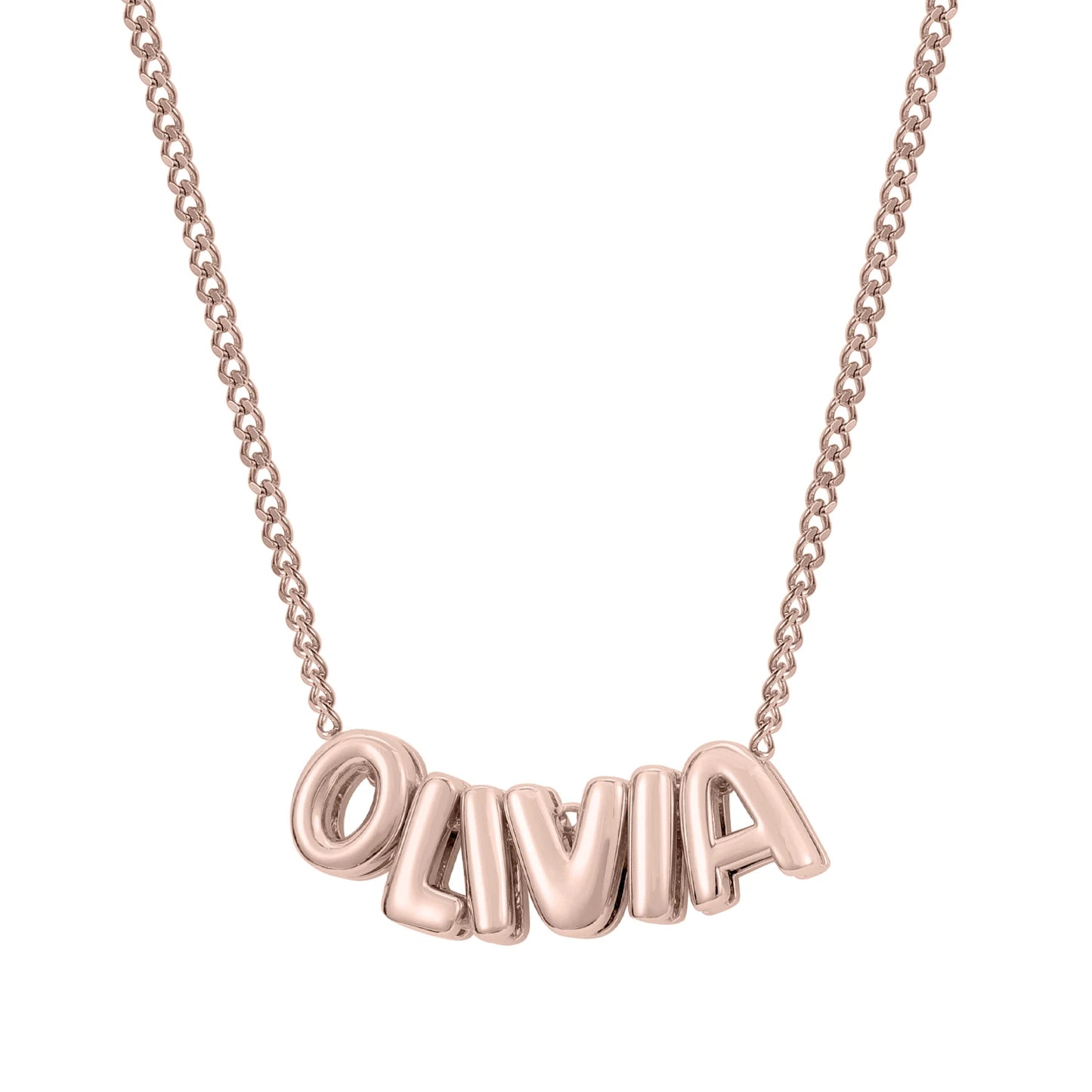 Bubble Letter Pendant Customized Name Necklace for Women