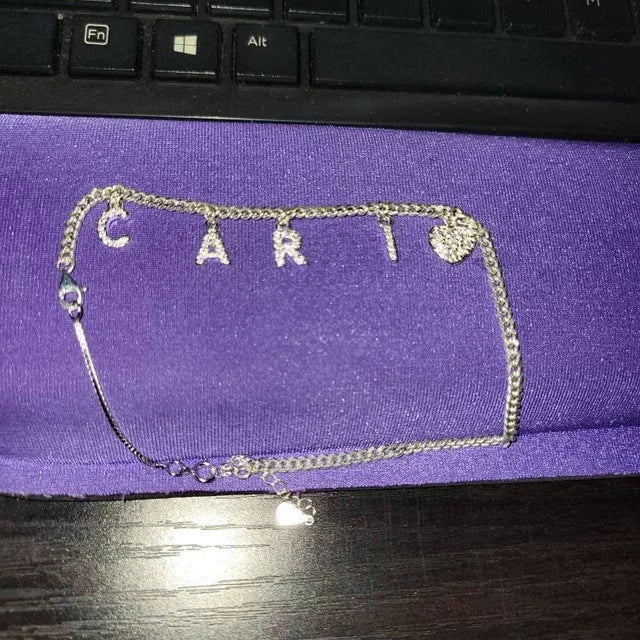 Cuban Custom Crystal Name Anklet