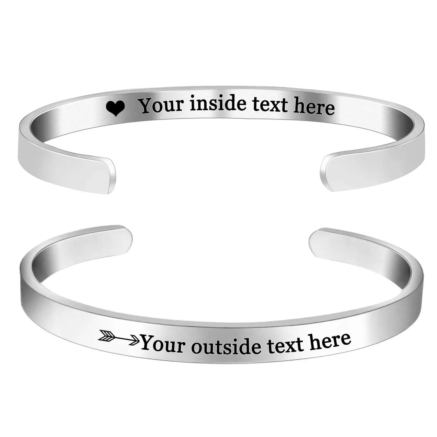 Lover Double Side Engraved Custom Bracelets for Women